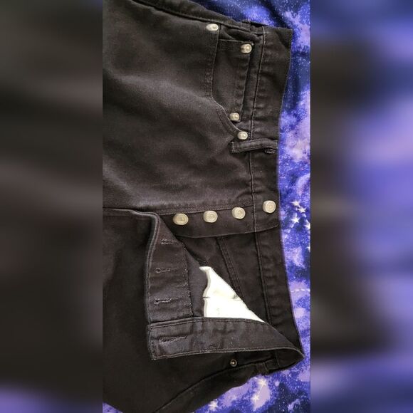 Levi's 562 Men's 36/27 Button‎ Fly Black Denim Jeans Straight - Picture 5 of 6